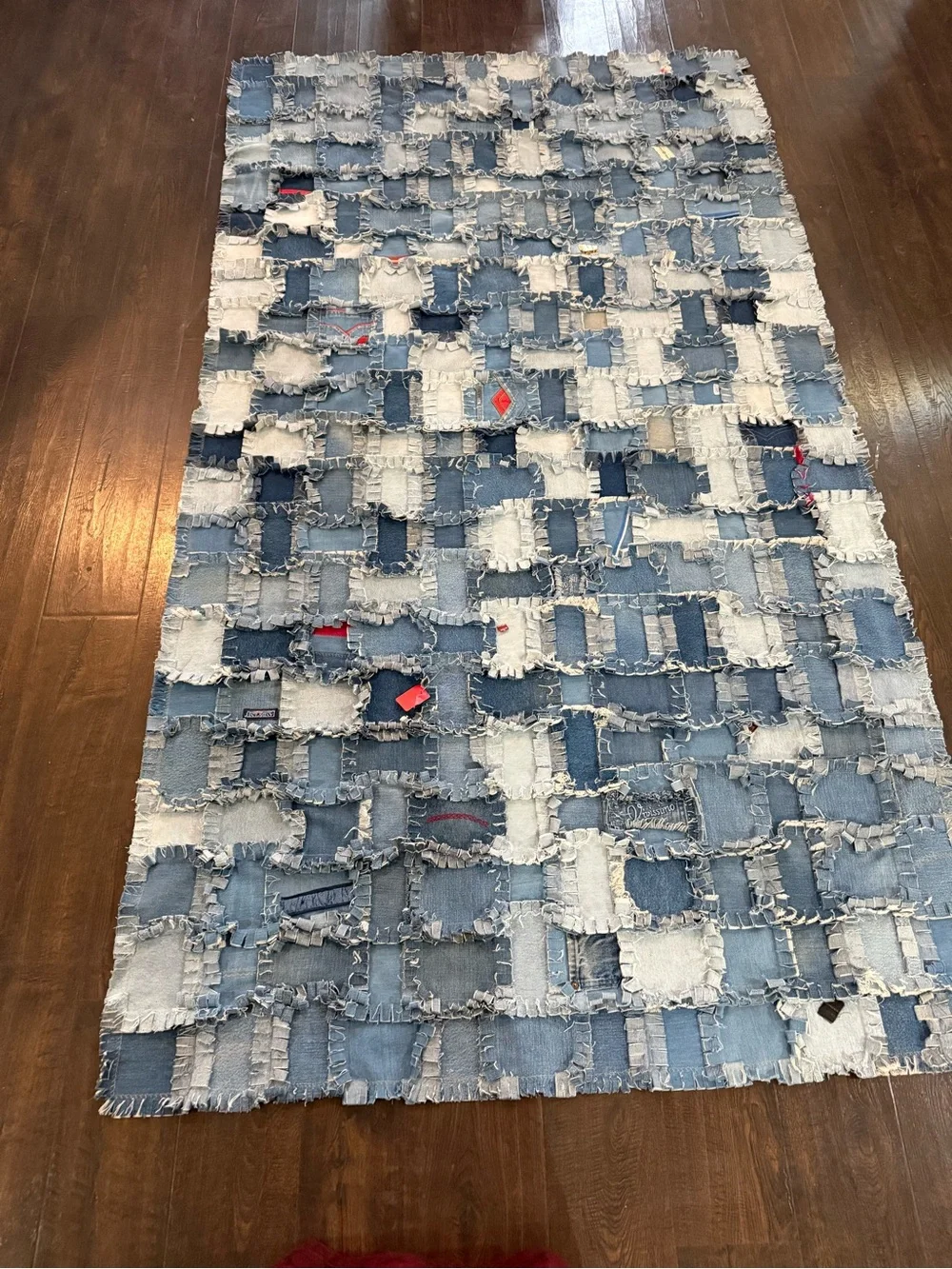 Vintage Denim Handmade Patchwork Quilt vintage hand